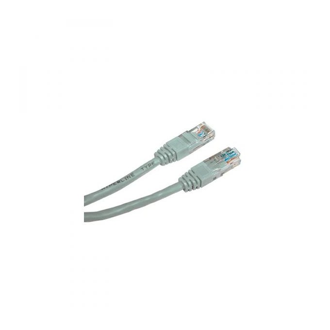 Przewód LAN UTP patchcord, Cat.5e, RJ45 M - RJ45 M, 7 m, nieekranowany, szary, Logo