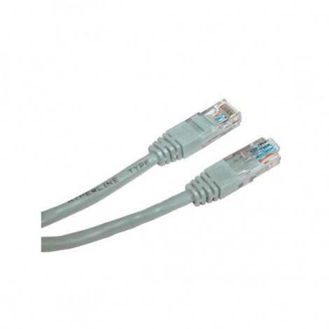 Przewód LAN UTP patchcord, Cat.5e, RJ45 M - RJ45 M, 15 m, nieekranowany, szary, Logo blistr
