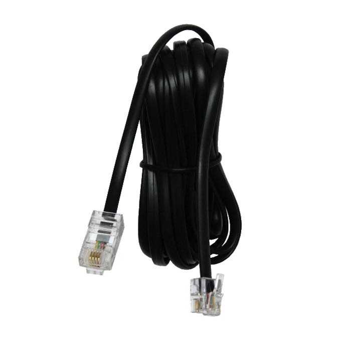 Kabel telefoniczny 4-żyłowy, RJ11 M - RJ45 M, 3 m, płaski, czarny, do ADSL modem economy