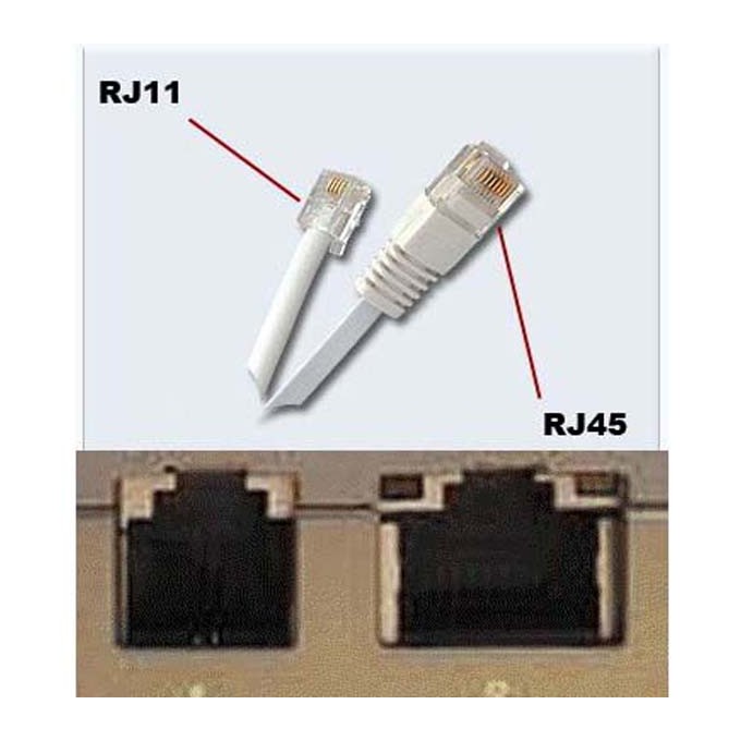 Kabel telefoniczny 4-żyłowy, RJ11 M - RJ45 M, 3 m, płaski, czarny, do ADSL modem economy