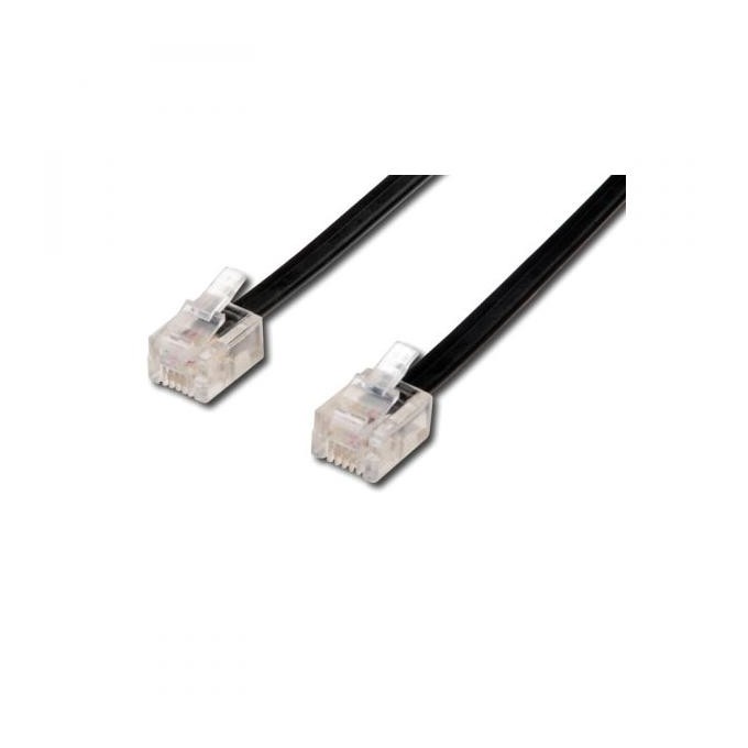 Kabel telefoniczny 4-żyłowy, RJ11 M - RJ11 M, 15 m, czarny, do ADSL modem economy
