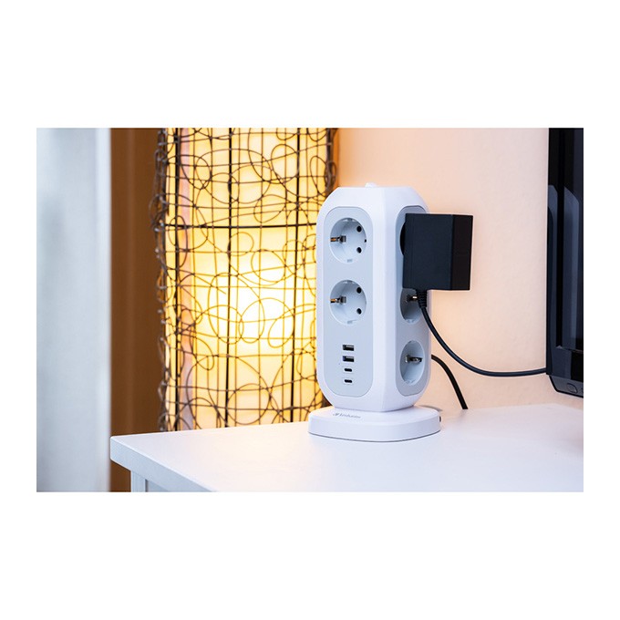 Stacja zasilania Tower Power gniazdo, biała, Verbatim