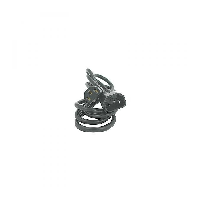 Kabel sieciowy 230V przedłużacz, C13 - C14, 3m, VDE approved, czarny, Logo