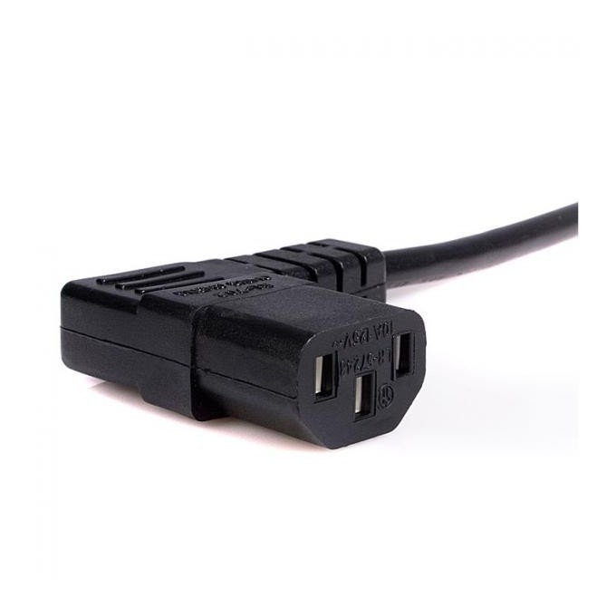Kabel sieciowy 230V zasilacz, CEE7 (widelec) - C13, 2m, VDE approved, czarny, Logo, łamany