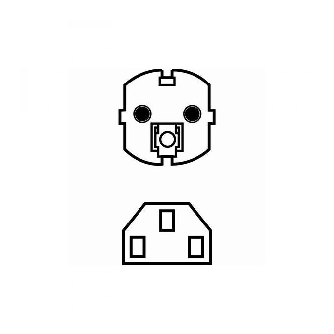 Kabel sieciowy 230V zasilacz, CEE7 (widelec) - C13 2x, 2m, VDE approved, czarny, Logo, rozgałęziacz, EOL