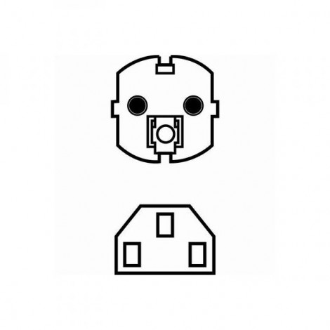 Kabel sieciowy 230V zasilacz, CEE7 (widelec) - C13 2x, 2m, VDE approved, czarny, Logo, rozgałęziacz, EOL