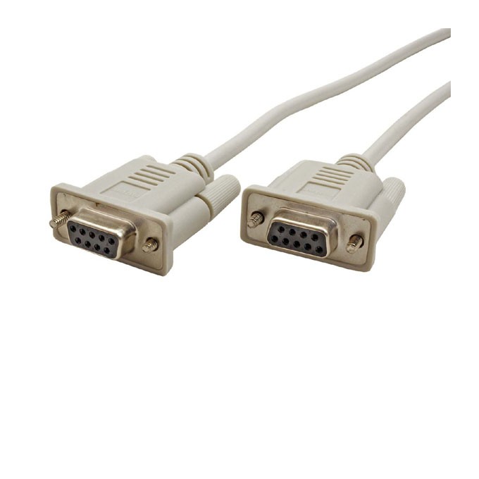 Kabel do transmisji danych szeregowy, DB9 samice - DB9 samice, 2 m, szary, opakowanie bulk, EOL