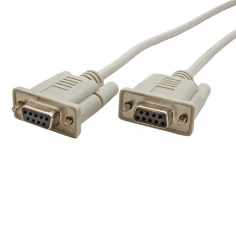 Kabel do transmisji danych szeregowy, DB9 samice - DB9 samice, 2 m, szary, opakowanie bulk, EOL