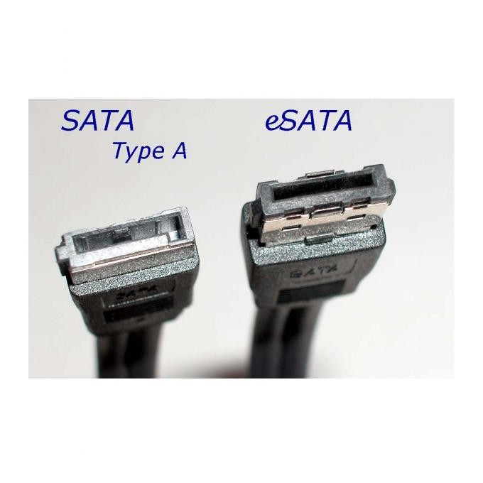 Kabel do dysku twardego danych, SATA samec - eSATA samec, 0.5 m, 6 Gb/s, czarny, opakowanie bulk