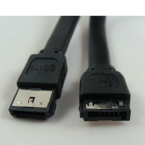 Kabel do dysku twardego danych, SATA samec - eSATA samec, 0.5 m, 6 Gb/s, czarny, opakowanie bulk