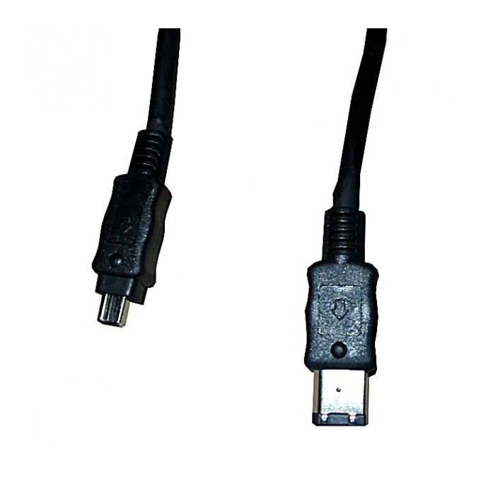 FireWire kabel IEEE 1394 (6pin) samec - IEEE 1394 (4pin) samec, 2 m, czarny, opakowanie bulk, EOL