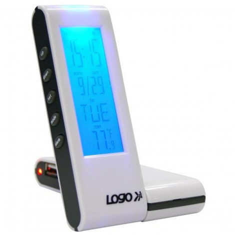 USB (2.0) hub 4-port, biały, podświetlany, godzina, budzik, regulator czasowy USB (2.0) hub 4-port, biały, podświetlany, godzina, budzik, regulator czasowy