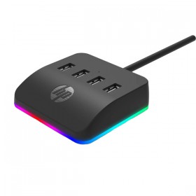 USB (3.0) hub 4-port, DHC-CT120, czarny, Hewlett-Packard, 4x USB 3.0, podświetlenie