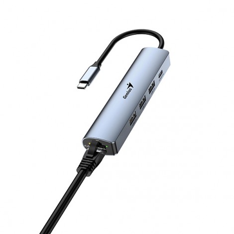 USB (3.0) hub 4-port, UH-545, szary, Genius, 3x USB 3.0, 1x RJ45 USB (3.0) hub 4-port, UH-545, szary, Genius, 3x USB 3.0, 1x RJ45