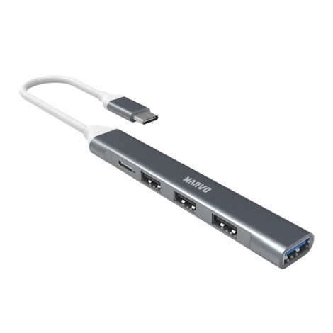 USB (3.0) hub 5-port, UH008, metalowy, Marvo USB (3.0) hub 5-port, UH008, metalowy, Marvo