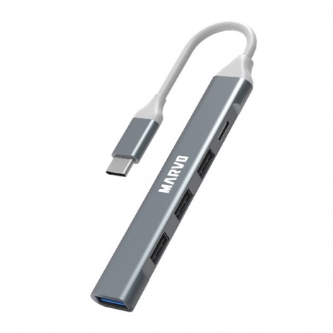 USB (3.0) hub 5-port, UH008, metalowy, Marvo USB (3.0) hub 5-port, UH008, metalowy, Marvo