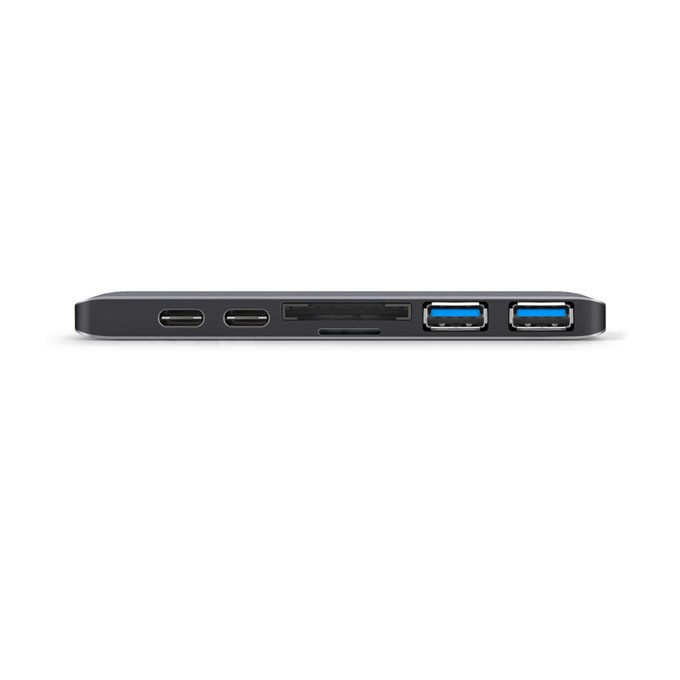 USB (3.1), USB typ C hub 7-port, MacHub-Pro, szary, Promate, USB 3.1, USB 3.0, Thunderbolt 3,TF, SD, HDMI, EOL