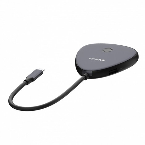 Bezprzewodowy adapter USB-C z koncentratorem WDA02 Share My Screen 4K 32147, czarny, długość przewodu 15cm, Verbatim Bezprzewodowy adapter USB-C z koncentratorem WDA02 Share My Screen 4K 32147, czarny, długość przewodu 15cm, Verbatim