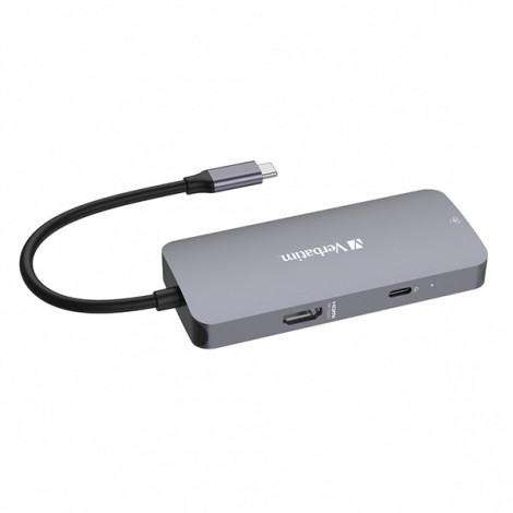 USB (3.2) hub 5-port, 32150, szara, długość przewodu 15cm, Verbatim, 1x USB C, 2x USB A, 1x HDMI USB (3.2) hub 5-port, 32150, szara, długość przewodu 15cm, Verbatim, 1x USB C, 2x USB A, 1x HDMI