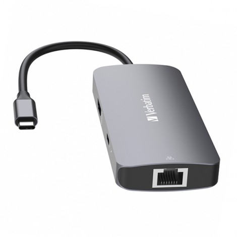 USB (3.2) hub 5-port, 32150, szara, długość przewodu 15cm, Verbatim, 1x USB C, 2x USB A, 1x HDMI USB (3.2) hub 5-port, 32150, szara, długość przewodu 15cm, Verbatim, 1x USB C, 2x USB A, 1x HDMI