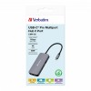 USB (3.2) hub 5-port, 32150, szara, długość przewodu 15cm, Verbatim, 1x USB C, 2x USB A, 1x HDMI USB (3.2) hub 5-port, 32150, szara, długość przewodu 15cm, Verbatim, 1x USB C, 2x USB A, 1x HDMI