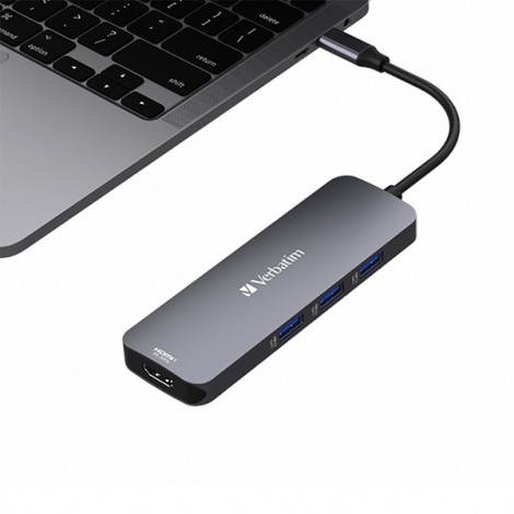 USB (3.2) hub 8-port, 32151, szara, długość przewodu 15cm, Verbatim, 1x USB C, 3x USB A, 2x HDMI, 1x SD 3.0 USB (3.2) hub 8-port, 32151, szara, długość przewodu 15cm, Verbatim, 1x USB C, 3x USB A, 2x HDMI, 1x SD 3.0