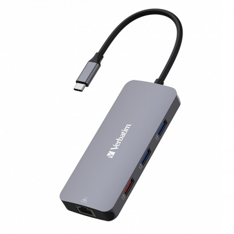 USB (3.2) hub 9-port, 32152, szary, długość przewodu 15cm, Verbatim, 2x USB C, 3x USB A, 1x HDMI, czytnik SD/micro SD USB (3.2) hub 9-port, 32152, szary, długość przewodu 15cm, Verbatim, 2x USB C, 3x USB A, 1x HDMI, czytnik SD/micro SD