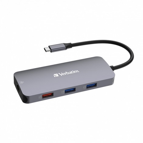 USB (3.2) hub 9-port, 32152, szary, długość przewodu 15cm, Verbatim, 2x USB C, 3x USB A, 1x HDMI, czytnik SD/micro SD USB (3.2) hub 9-port, 32152, szary, długość przewodu 15cm, Verbatim, 2x USB C, 3x USB A, 1x HDMI, czytnik SD/micro SD