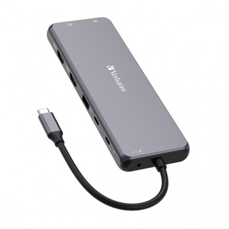 USB (3.2) hub 13-port, 32153, szary, długość przewodu 20 cm, Verbatim, 2x USB C, 6x USB A, 2x HDMI USB (3.2) hub 13-port, 32153, szary, długość przewodu 20 cm, Verbatim, 2x USB C, 6x USB A, 2x HDMI