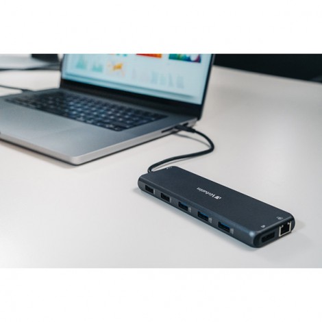 USB (3.2) hub 13-port, 32153, szary, długość przewodu 20 cm, Verbatim, 2x USB C, 6x USB A, 2x HDMI USB (3.2) hub 13-port, 32153, szary, długość przewodu 20 cm, Verbatim, 2x USB C, 6x USB A, 2x HDMI