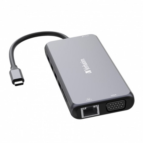 USB (3.2) hub 14-port, 32154, szary, długość przewodu 15cm, Verbatim, 2x USB C, 5x USB A, 2x HDMI, czytnik SD/micro USB (3.2) hub 14-port, 32154, szary, długość przewodu 15cm, Verbatim, 2x USB C, 5x USB A, 2x HDMI, czytnik SD/micro