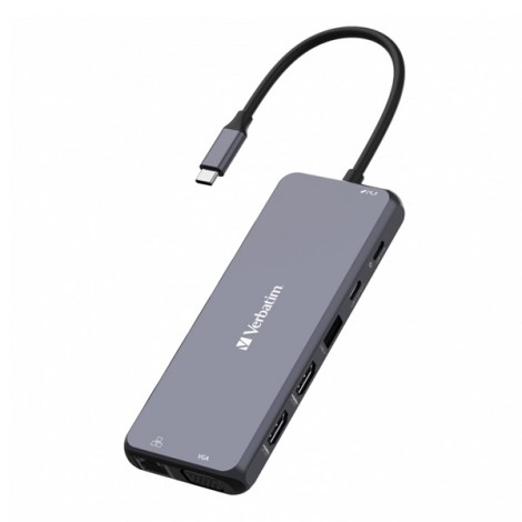 USB (3.2) hub 14-port, 32154, szary, długość przewodu 15cm, Verbatim, 2x USB C, 5x USB A, 2x HDMI, czytnik SD/micro USB (3.2) hub 14-port, 32154, szary, długość przewodu 15cm, Verbatim, 2x USB C, 5x USB A, 2x HDMI, czytnik SD/micro