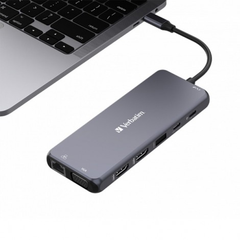 USB (3.2) hub 14-port, 32154, szary, długość przewodu 15cm, Verbatim, 2x USB C, 5x USB A, 2x HDMI, czytnik SD/micro USB (3.2) hub 14-port, 32154, szary, długość przewodu 15cm, Verbatim, 2x USB C, 5x USB A, 2x HDMI, czytnik SD/micro