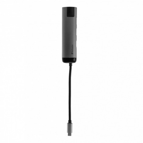 USB (3.1) hub 5-port, 49141, szara, długość przewodu 15cm, Verbatim, adapter USB C na USB C, 1x USB A, HDMI, ETHERNET USB (3.1) hub 5-port, 49141, szara, długość przewodu 15cm, Verbatim, adapter USB C na USB C, 1x USB A, HDMI, ETHERNET