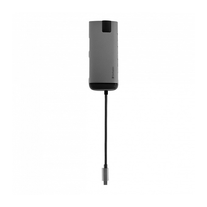 USB (3.1) hub 6-port, 49142, szara, długość przewodu 15cm, Verbatim, 1x USB C, USB A, HDMI