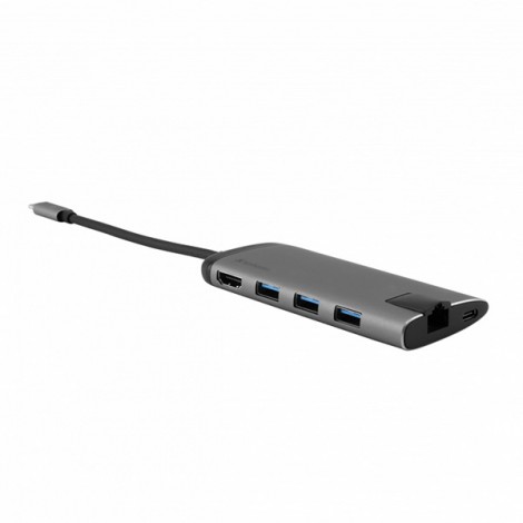 USB (3.1) hub 6-port, 49142, szara, długość przewodu 15cm, Verbatim, 1x USB C, USB A, HDMI USB (3.1) hub 6-port, 49142, szara, długość przewodu 15cm, Verbatim, 1x USB C, USB A, HDMI