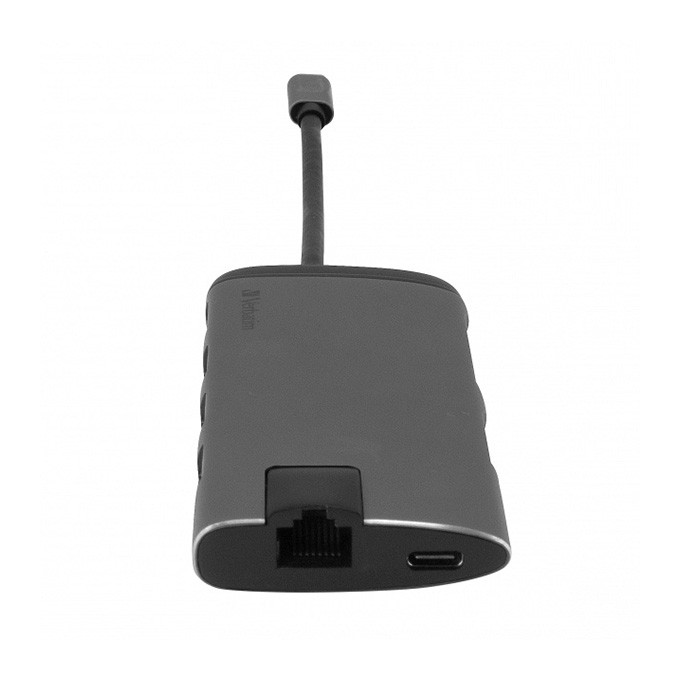 USB (3.1) hub 6-port, 49142, szara, długość przewodu 15cm, Verbatim, 1x USB C, USB A, HDMI