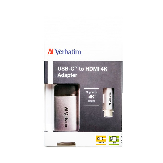 USB (3.1) hub 1-port, 49143, szara, długość przewodu 10cm, Verbatim, 1x HDMI