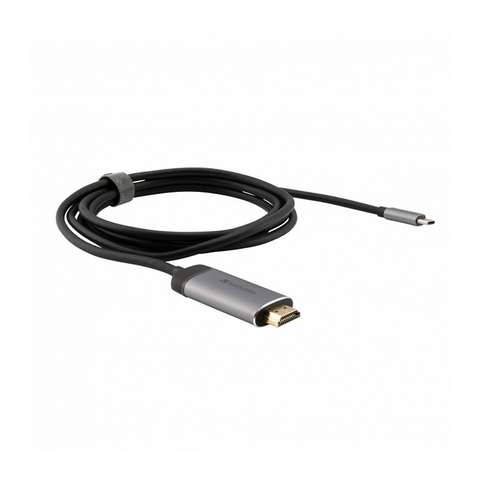 USB (3.1) hub 1-port, 49144, szara, długość przewodu 1,5m, Verbatim, adapter USB C na HDMI