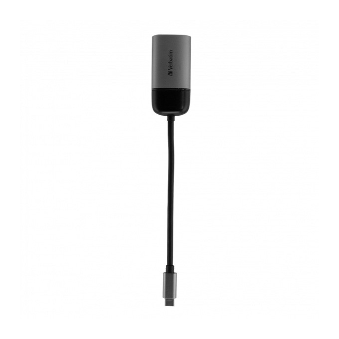 USB (3.1) hub 1-port, 49145, szara, długość przewodu 10cm, Verbatim, adapter USB C na VGA