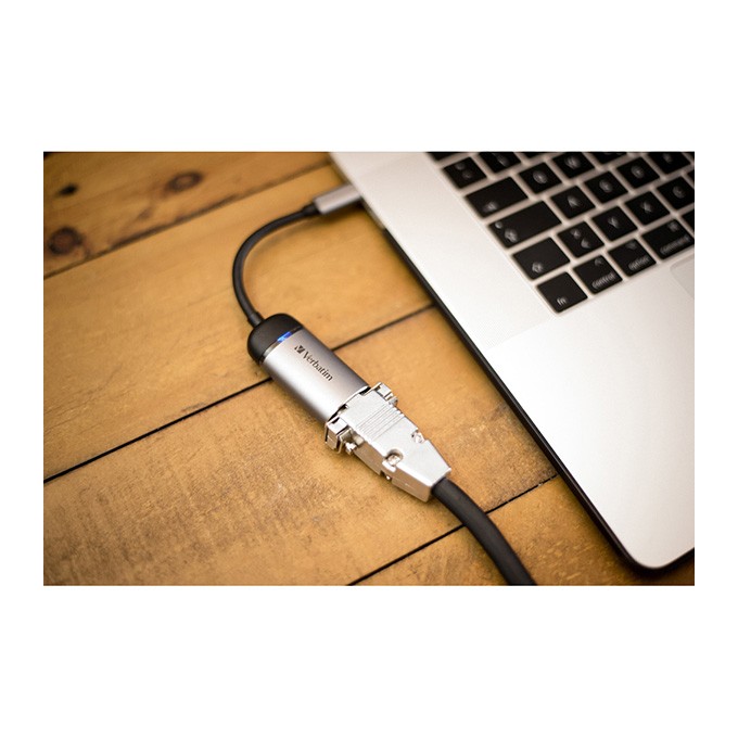 USB (3.1) hub 1-port, 49145, szara, długość przewodu 10cm, Verbatim, adapter USB C na VGA