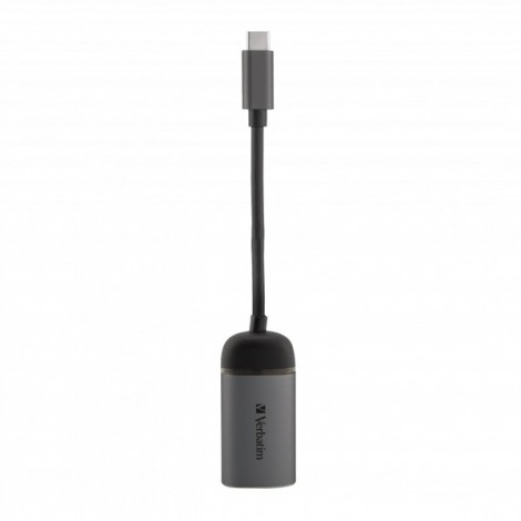 USB (3.1) hub 1-port, 49146, szara, długość przewodu 10cm, Verbatim, adapter USB C na Ethernet