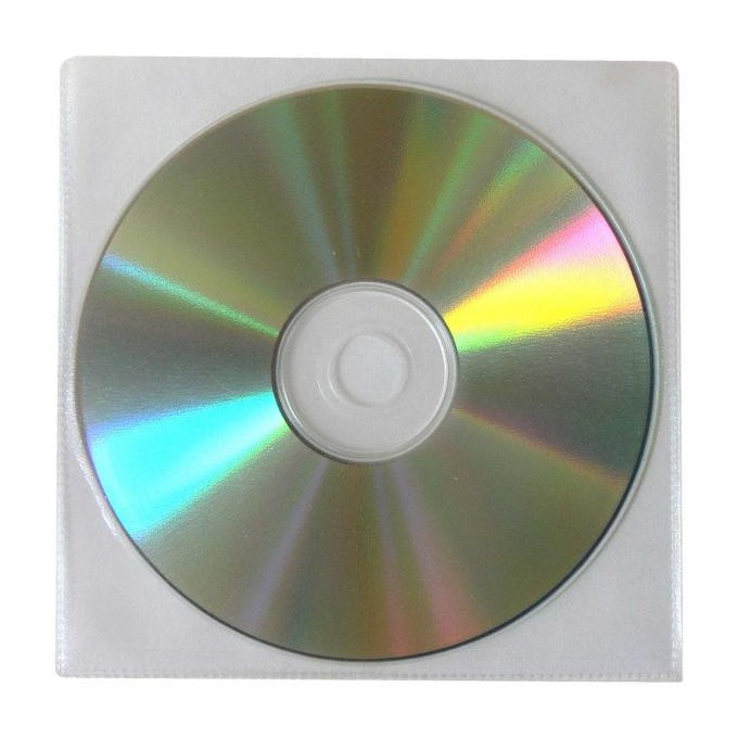 Koperta na 1 szt. CD, polipropylen, przezroczysta, bez klapki, 100-pack, cena za 1 sztukę