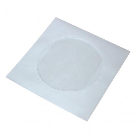 Koperta na 1 szt. CD, papier, biała, z okienkiem