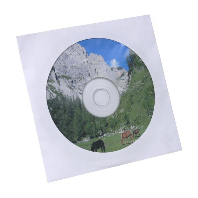 Koperta na 1 szt. CD, papier, biała, z okienkiem