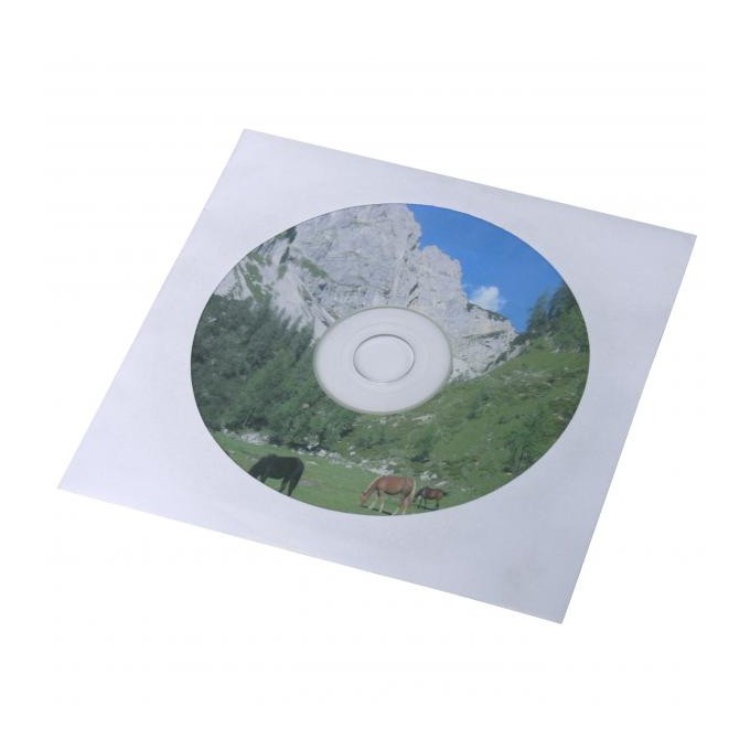 Koperta na 1 szt. CD, papier, biała, z okienkiem