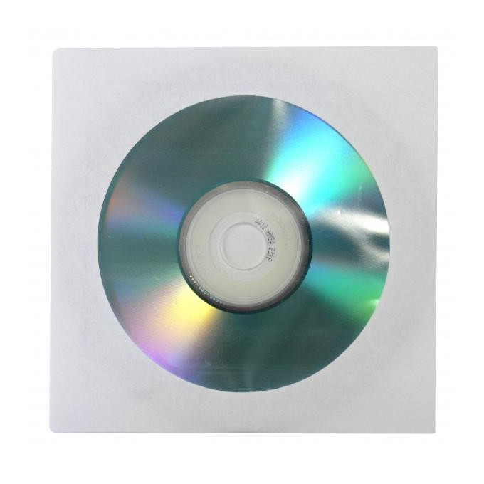 Koperta na 1 szt. CD, papier, biała, z okienkiem