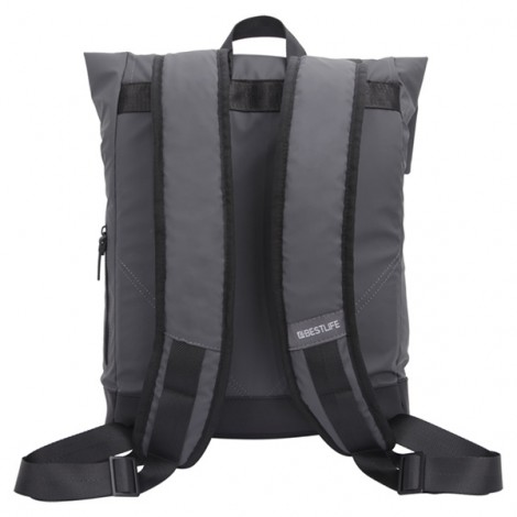 Plecak na notebook 15,6", La Minor, szary, poliuretan, Bestlife Plecak na notebook 15,6", La Minor, szary, poliuretan, Bestlife
