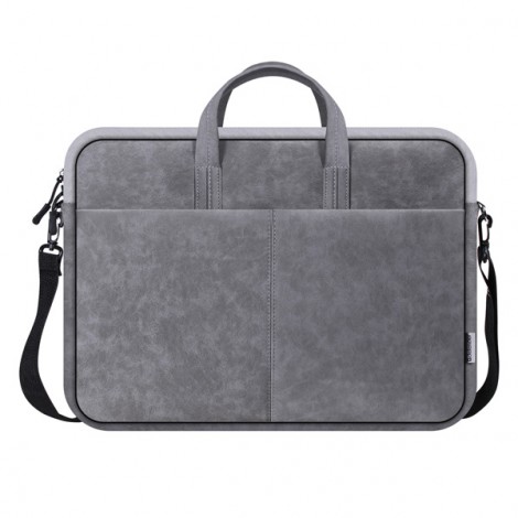 Torba na  notebook 15,6", SOLID, szara, imitacja skóry, Defender