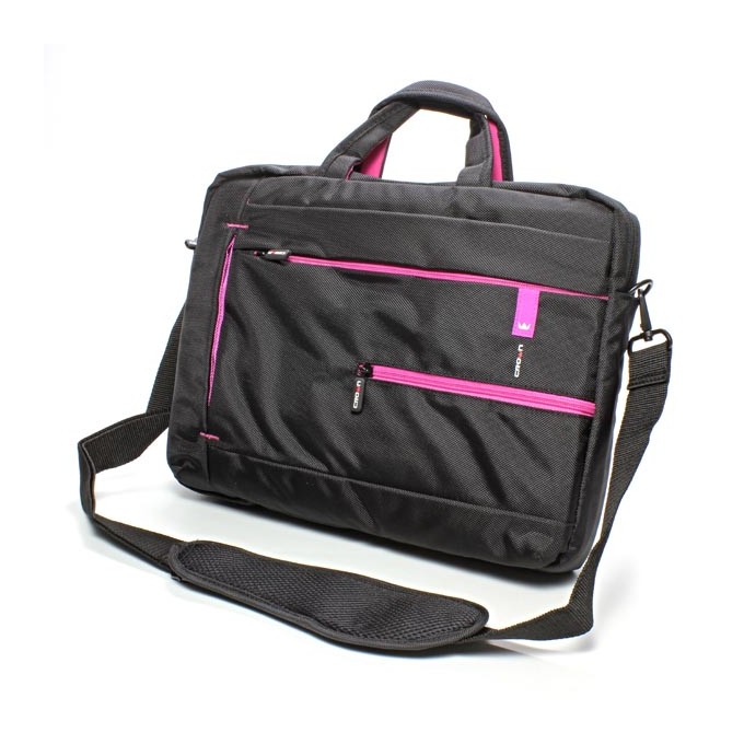 Torba na  notebook 15,6", czarna z różowymi wstawkami, nylon, NT006 typ Crown, EOL
